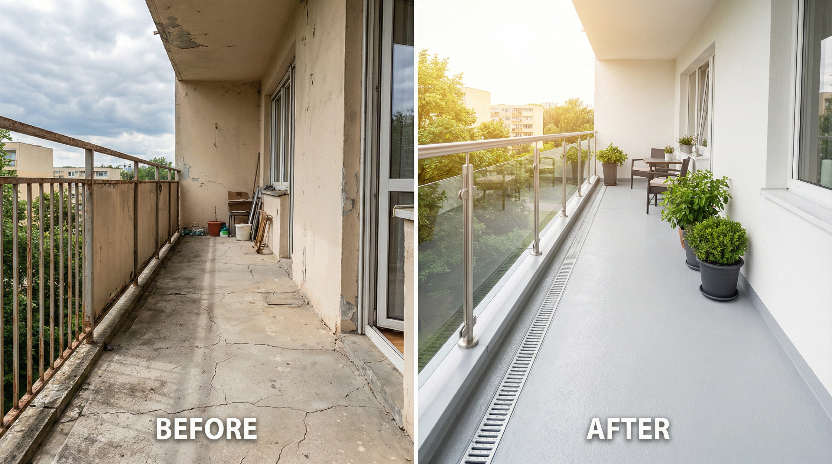 Balkon nach der Sanierung in Hamm