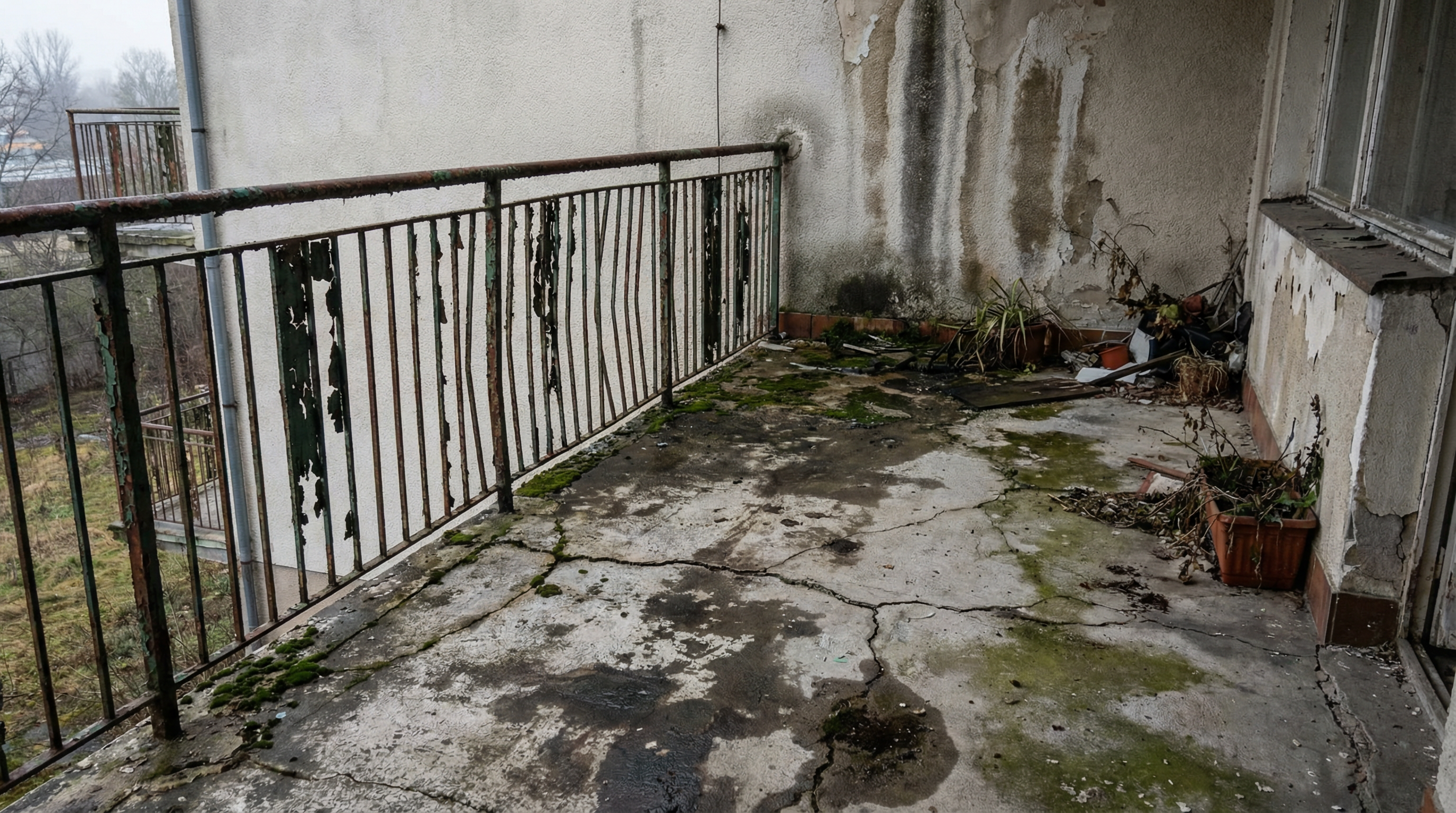 Balkon vor der Sanierung in Hamm