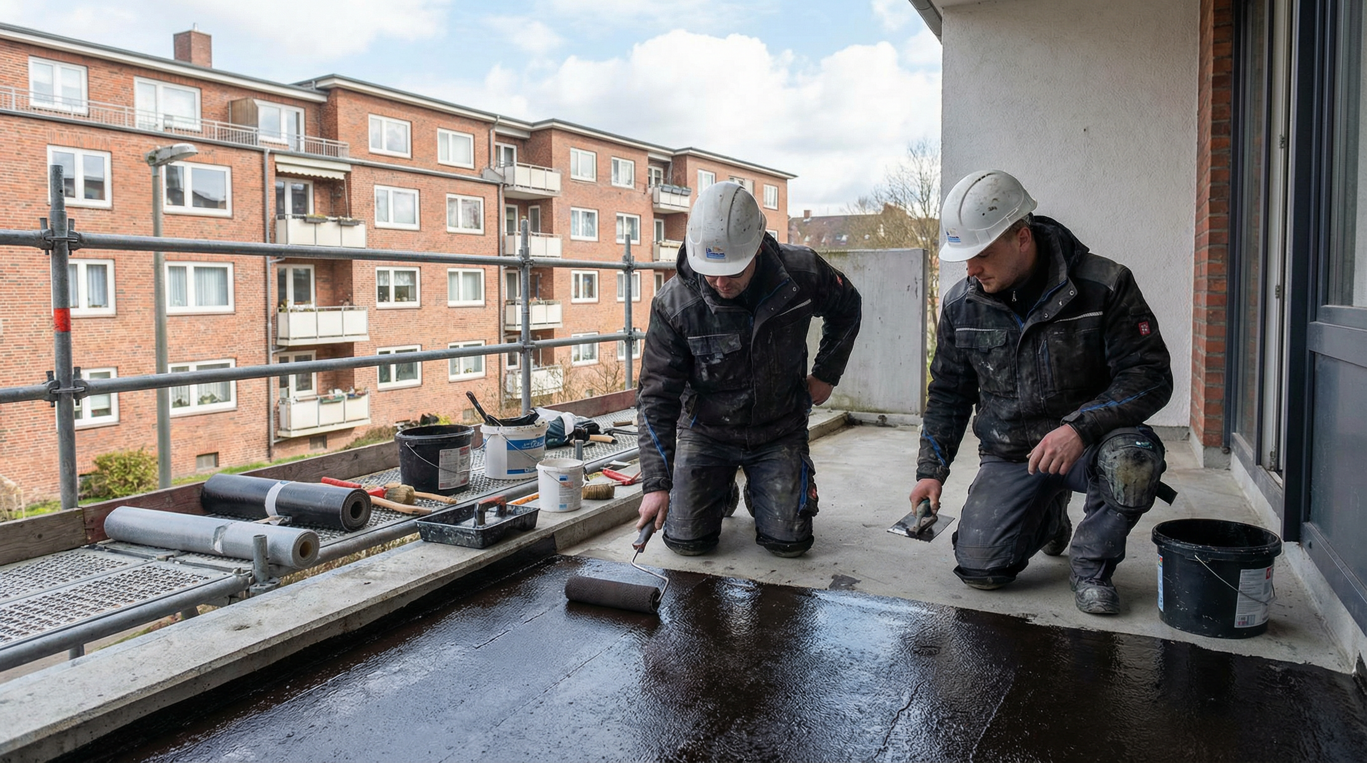 Unser Team bei der Balkonsanierung in Hamburg