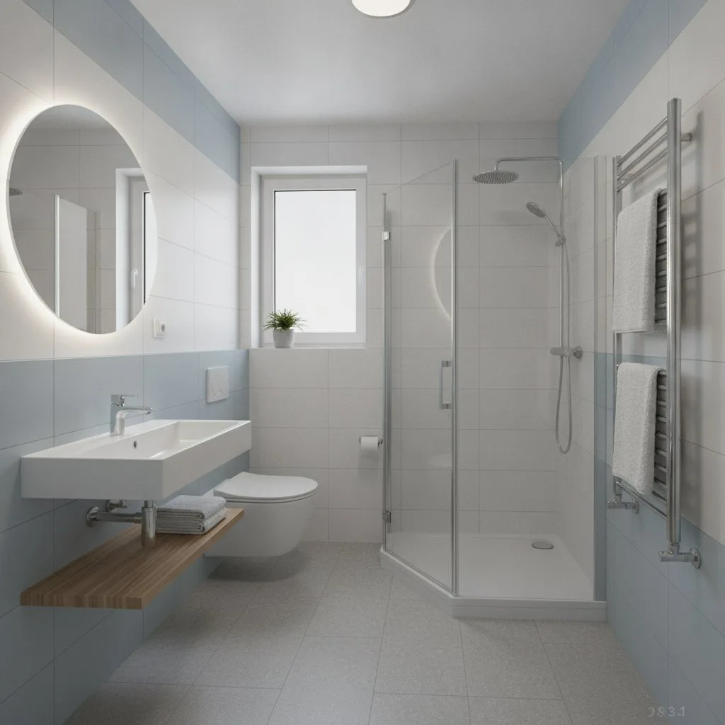 Kleines Badezimmer mit cleverem Design das grosszugig wirkt